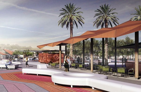 Programme de réaménagement complet du front de mer de Fort de France, chef lieu de la Martinique, sur 40 000 M² au sol et 2000 m de bâtiments.