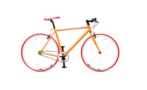 Une combinaison de rouge et d’orange pour un vélo survitaminé.