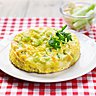 Omelette de concombre et tomme de Savoie