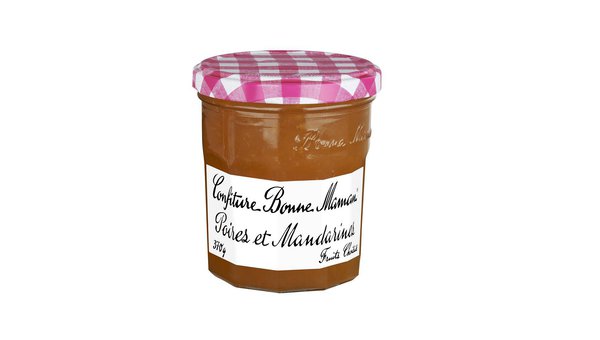 Ultra-connu, le pot en verre à facettes et son couvercle en carreaux vichy rouge et blanc renferme une délicieuse confiture composée de fruits à 50%.