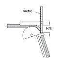 Etape 2 : Cintrer jusqu’à obtenir la cote H/3, entre la glissière et le repère 0° de la forme.
