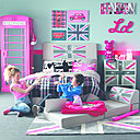 Ambiance chambre British avec Union Jack du swinging London.