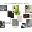 La planche de tendances permet de confronter les matières des sols et des murs, en les associant au mobilier et aux différentes teintes des murs et éléments textiles, pour visualiser l’ambiance future.