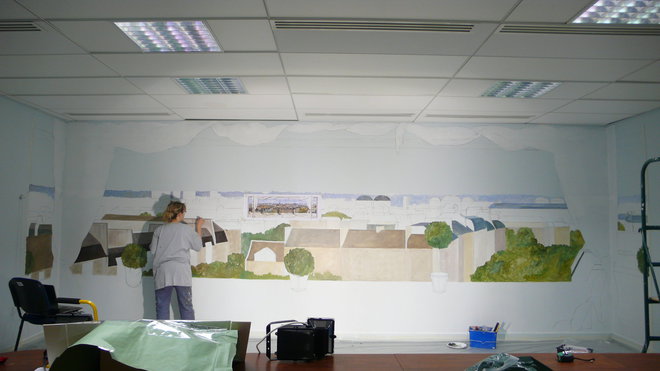 Etape 12 : Travailler d’abord les maisons au premier plan.