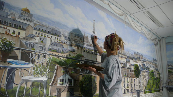 Etape 37 : Terminer ce décor en peignant la tour Eiffel !!