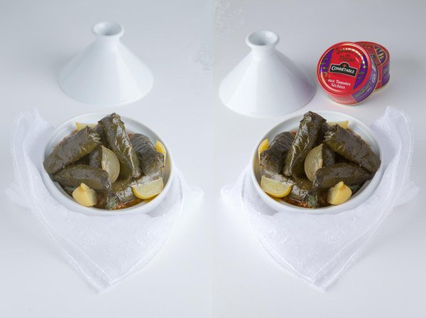 Des feuilles de vignes farcies de thon aux tomates séchées, façon rouleau de printemps oriental. Une entrée originale qui surprendra vos hôtes !