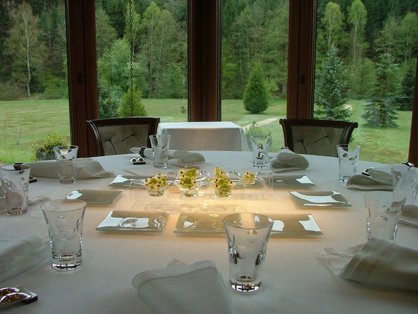 Une vue magnifique sur la nature depuis la salle du restaurant.
