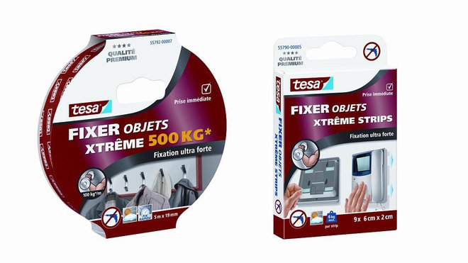 Avec les rubans de fixation Xtrême Tesa, fixez vos objets durablement et facilement vos objets au mur, sans percer et sans risque de les voir tomber.