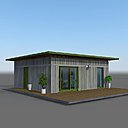 Maison de type T2, de plain pied aux normes handicapées, avec un vrai cellier. Surface de 48 m². La toiture-terrasse avec pare-soleil intégré est conçue pour une option végétalisable, mais peut-être réalisée selon d’autres configurations. La maison de qualité peut évoluer. On peut rajouter à tout moment de la surface où on le souhaite.