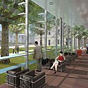 Les lames de verre mobiles de la galerie de l’aile des incurables permettront une ventilation l’été. Dans ce lieu d’échange, on pourra aussi circuler à l’abri du vent et de la pluie. Les lames de verre mobiles de la galerie de l’aile des incurables permettront une ventilation l’été. Dans ce lieu d’échange, on pourra aussi circuler à l’abri du vent et de la pluie.