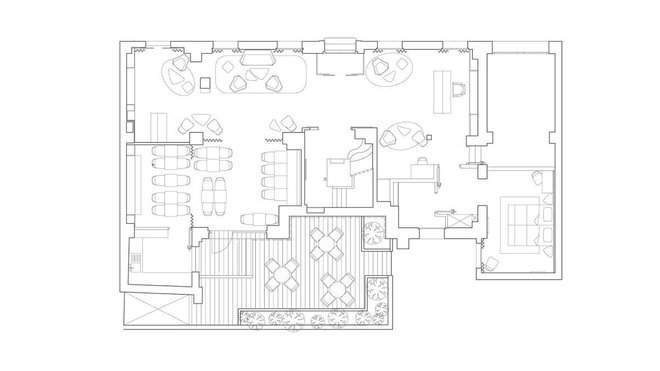 Au rez-de-chaussée, la réception s’ouvre sur le salon et la salle des petits-déjeuners, avec un accès sur la terrasse arborée. A gauche de l’ascenseur central, la chambre adaptée aux personnes à mobilité réduite est aménagée. Au rez-de-chaussée, la réception s’ouvre sur le salon et la salle des petits-déjeuners, avec un accès sur la terrasse arborée. A gauche de l’ascenseur central, la chambre adaptée aux personnes à mobilité réduite est aménagée.