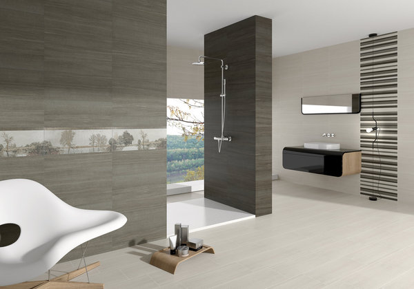 L’impression digitale permet de créer des effets surprenants et de réaliser des motifs très fins sur la céramique. Ce revêtement de mur intégrant un trompe l’œil en est un bel exemple.