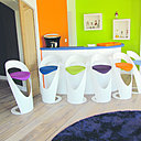 Tube est une gamme de tabourets de bar et de chaises en acier thermolaqué ou en bois, éditée par Martz Edition. Les tabourets sont déclinables dans de nombreuses couleurs (blanc, blanc brillant, hêtre teinté wengé, métal…), et tous les modèles peuvent être personnalisés.