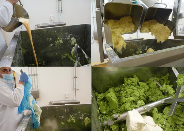 Après avoir été coupé et râpé, le comté est mélangé avec du persil, des œufs, du sel et du caillé de vache.