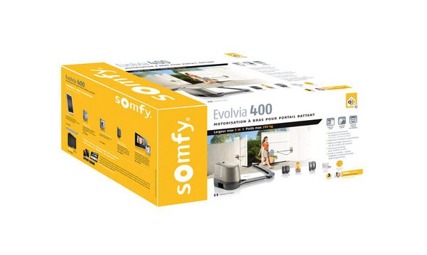 Spécialement conçu pour motoriser les portails battants, le Motor Portail Pack Evolvia 400 de chez Somfy se pose facilement sur des portails en PVC, en bois, en aluminium ou en acier.