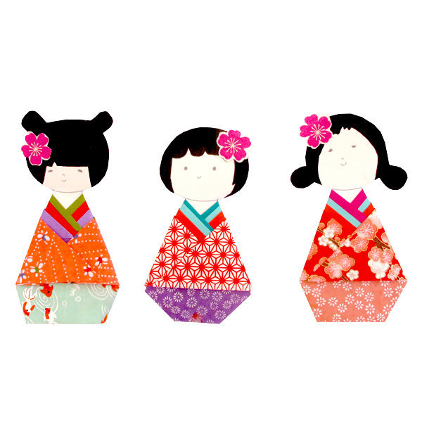 Des mini poupées en kit-kokeshi pour l'atelier des enfants.