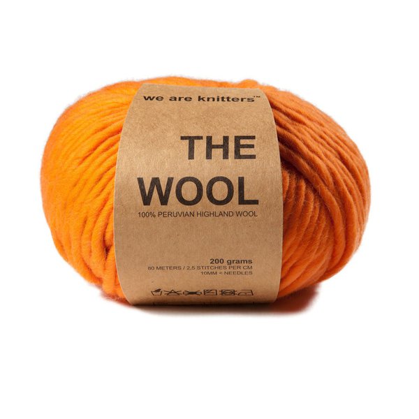 The Wool Orange en pelote de 200 gr, 80 mètres aux  aiguilles n° 10.