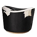 Pouf pivotant en cuir vachette véritable. Collection Stockholm, Ikea.