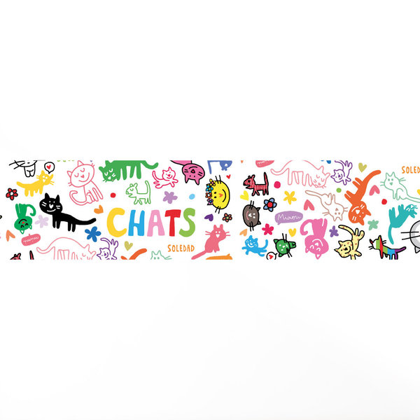 Frise Chats par Soledad Bravi. 4 x 400 cm : 29 €. Décominus.