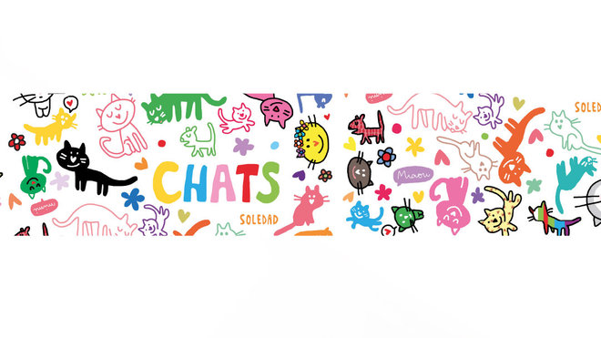 Frise Chats par Soledad Bravi. 4 x 400 cm : 29 €. Décominus.