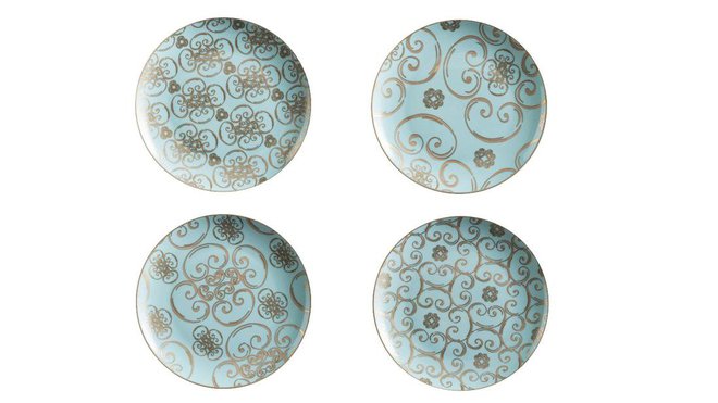 Arabesques dorées pour les assiettes Rosanna.