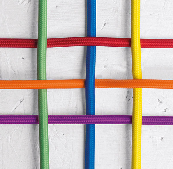 Fil électrique recouvert textile Philo en bobine de 5 mètres. Design Selab. 21 €. Seletti.