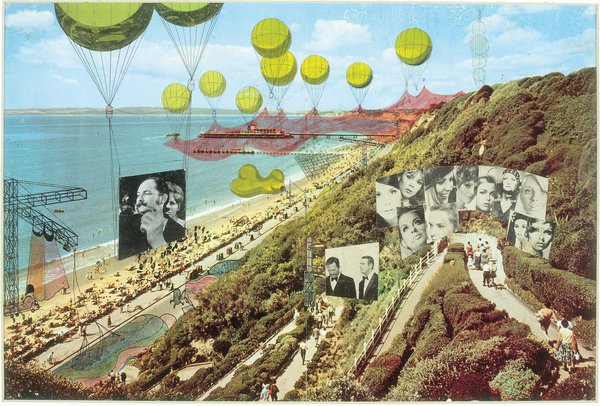 Dessin de l’architecte et théoricien britannique Peter Cook (Archigram), Instant City Visits Bournemouth, 1968, FRAC Centre, collections permanentes.