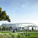 L’architecte Jean-Michel Wilmotte est à l’origine du Nice Stadium, premier éco-stade d’Europe, qui prendra place au cœur de l’Eco-Vallée. Avec son mur soufflant qui canalise les vents de la plaine du Var et sa structure en bois tridimensionnelle recouverte d’une membrane translucide, le stade répond parfaitement aux exigences du Grenelle de l’Environnement.