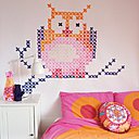 Hibou peint au point de croix du bout d'un pinceau page 108.