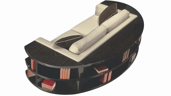 Le canapé Rondo, fer de lance de la nouvelle collection prévue pour 2014, un modèle imaginé et dessiné par Hubert Taïeb.