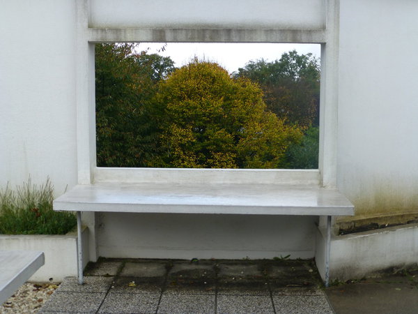 Les points de vue sur la nature, l’herbe, les arbres et le ciel sont multiples. Le toit-terrasse cadre des tableaux découpés dans les arbres.