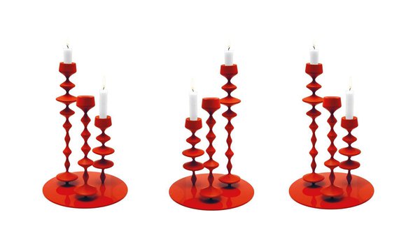 Un bougeoir en hêtre verni. H 33 cm. 119 €. Bougeoir les Perles. Design FX Balléry. Y’a pas le feu au lac chez Homology.