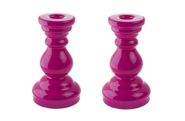 Un joli petit bougeoir en verre laqué. H 16 cm. 6,90 €. Bougeoir Lueur. Fly.