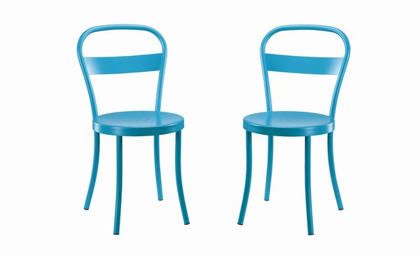 Rétro. Chaise « DSn°1 » disponible en aluminium ou en acier, 179 €, design, Patrick Pagnon et Claude Pelhaître, Souvignet Design.