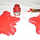 Etape 5. Peindre les étoiles rouge avec la peinture textile.