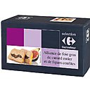 En entrée, version 1, un foie gras aux figues, Carrefour.