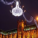 Les illuminations de Noël autour de la cathédrale de Metz.