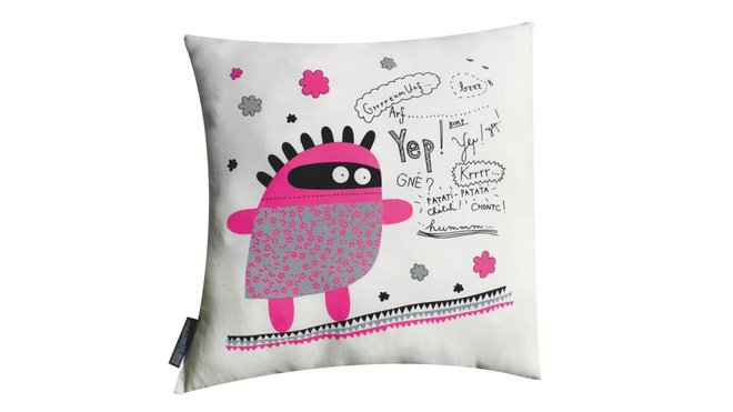 Le coussin de 40 x 40 cm : 49 €. Pschitt.
