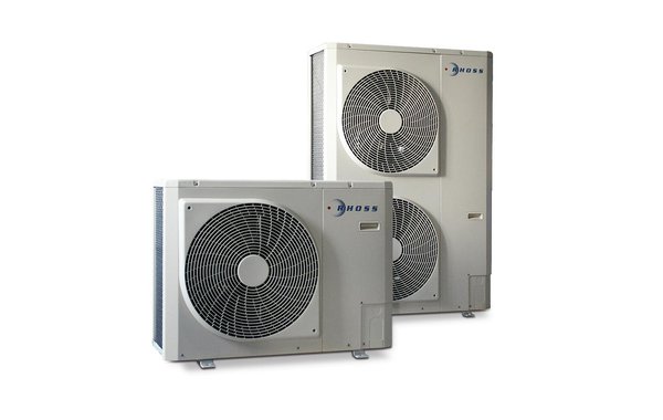 Pompe à chaleur air/eau THAY RHOSS 104/115. Puissance thermique (4,73 kW/16,49 kW). l. 91 x P. 33 x 82/136 cm. www.archiproducts.com