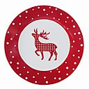 Casino fête Noël avec des assiettes rouges et illustrées d'u beau renne.