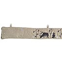 Un coussin bas de porte orné d'un beau cerf, bien utile pour lutter contre les courants d'air. Jardin d’Ulysse.