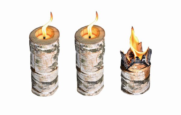 Ambiance assurée toute l'année avec une série de bougies bûches, dedans comme dehors.
