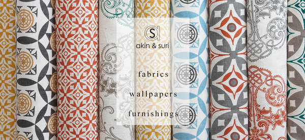 Collection de tissus aux motifs géométriques d'Akin & Suri.