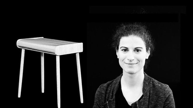 Margaux Botton a reçue une mention spéciale du jury pour sa table Twisty. Bureau ou table à manger, il suffit de replier le volet roulant pour faire émerger le plateau à l’intérieur.