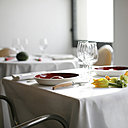 La salle de l'Arpège, élégante et hors du temps.