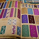 Variations colorées autour d'une fine rayure.