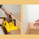 Etape 5 : Pour terminer l’angle, coupez une deuxième plinthe à 45° dans le sens contraire à la première plinthe. Puis, répétez les étapes 2 à 4.