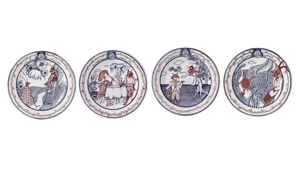 La cigale et la fourni, la cigogne et le renard, le corbeau et le renard et le lièvre et la tortue, pour retrouver La Fontaine sur votre table et alimenter les conversations.