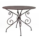 Indémodable. Table, 1900, en acier laqué, coloris rouille, Ø 96 cm, Fermob, 352 €.