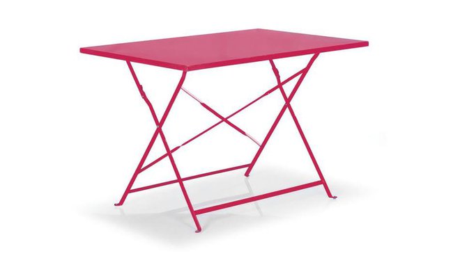 Pour un jardin girly, une table rectangulaire en acier rose. 110 x 70 x 71 cm 55 €. Pims. Alinéa. Pour un jardin girly, une table rectangulaire en acier rose. 110 x 70 x 71 cm 55 €. Pims. Alinéa.